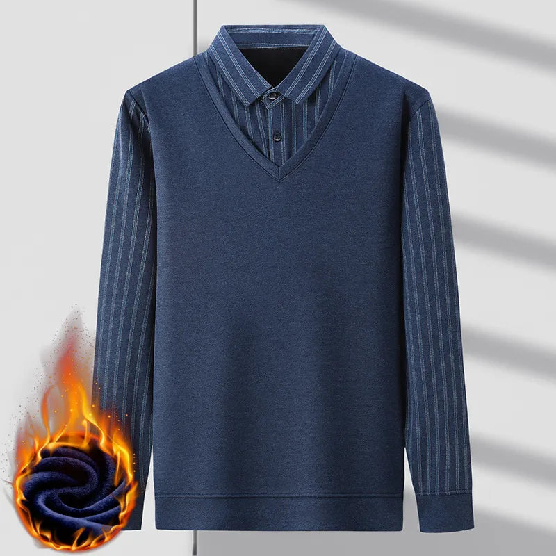 🔥 Fake Two Pieces  Knitted Pullover