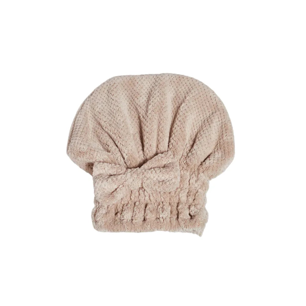 Coral velvet cute bow bath cap