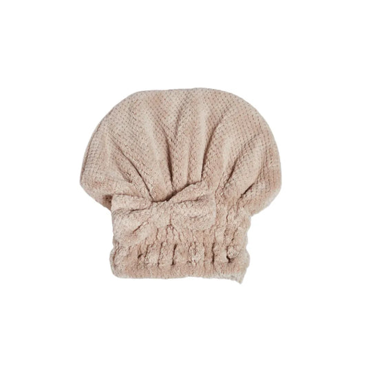 Coral velvet cute bow bath cap
