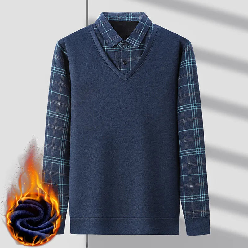 🔥 Fake Two Pieces  Knitted Pullover