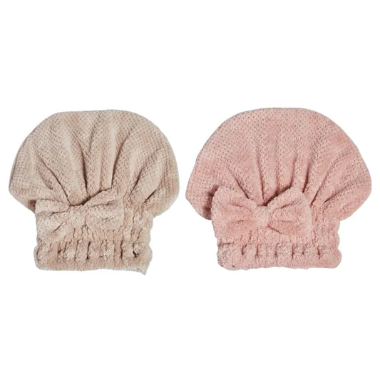 🧢Coral velvet cute bow bath cap