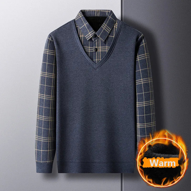 🔥 Fake Two Pieces  Knitted Pullover