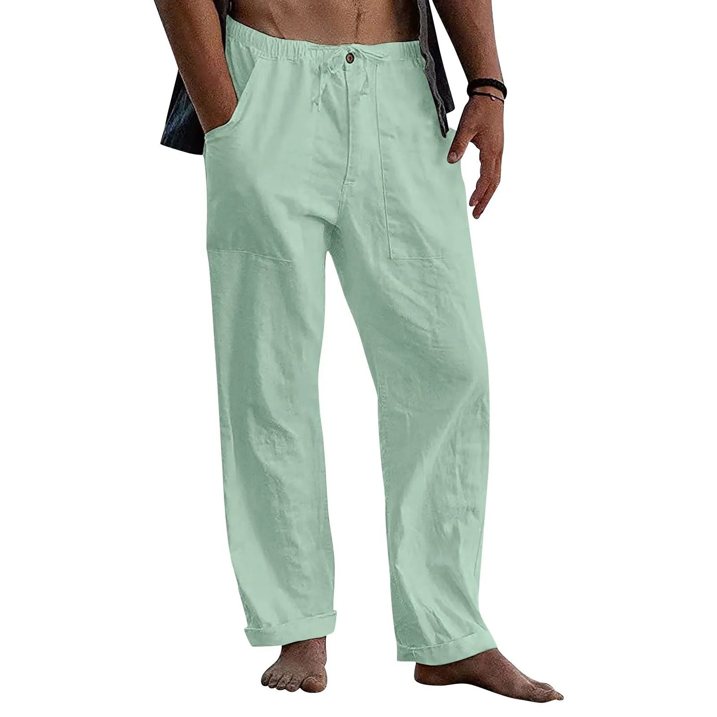 🔥Men's linen beach casual loose-fitting pants