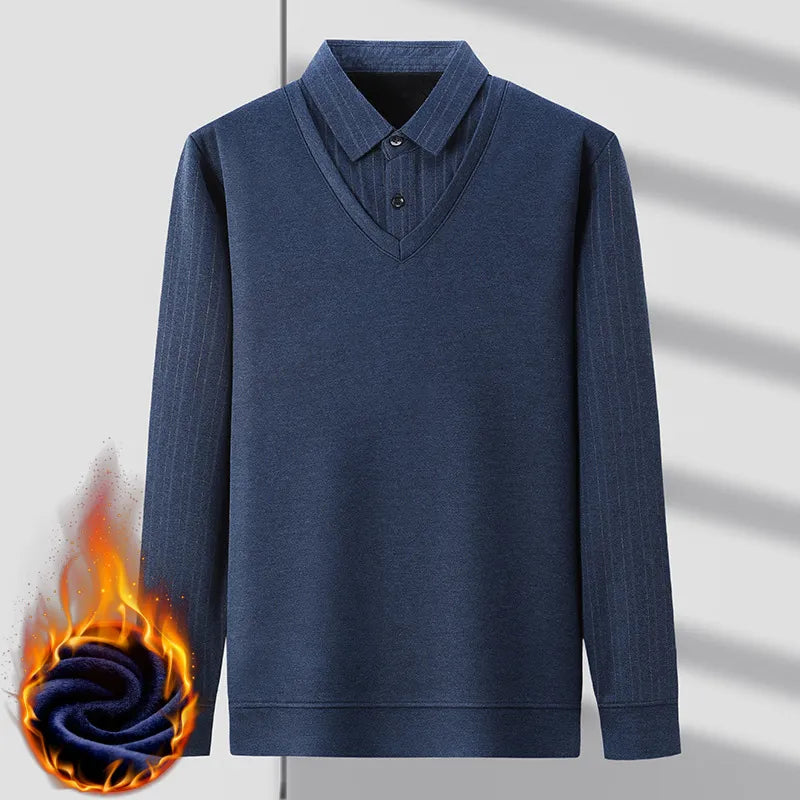 🔥 Fake Two Pieces  Knitted Pullover