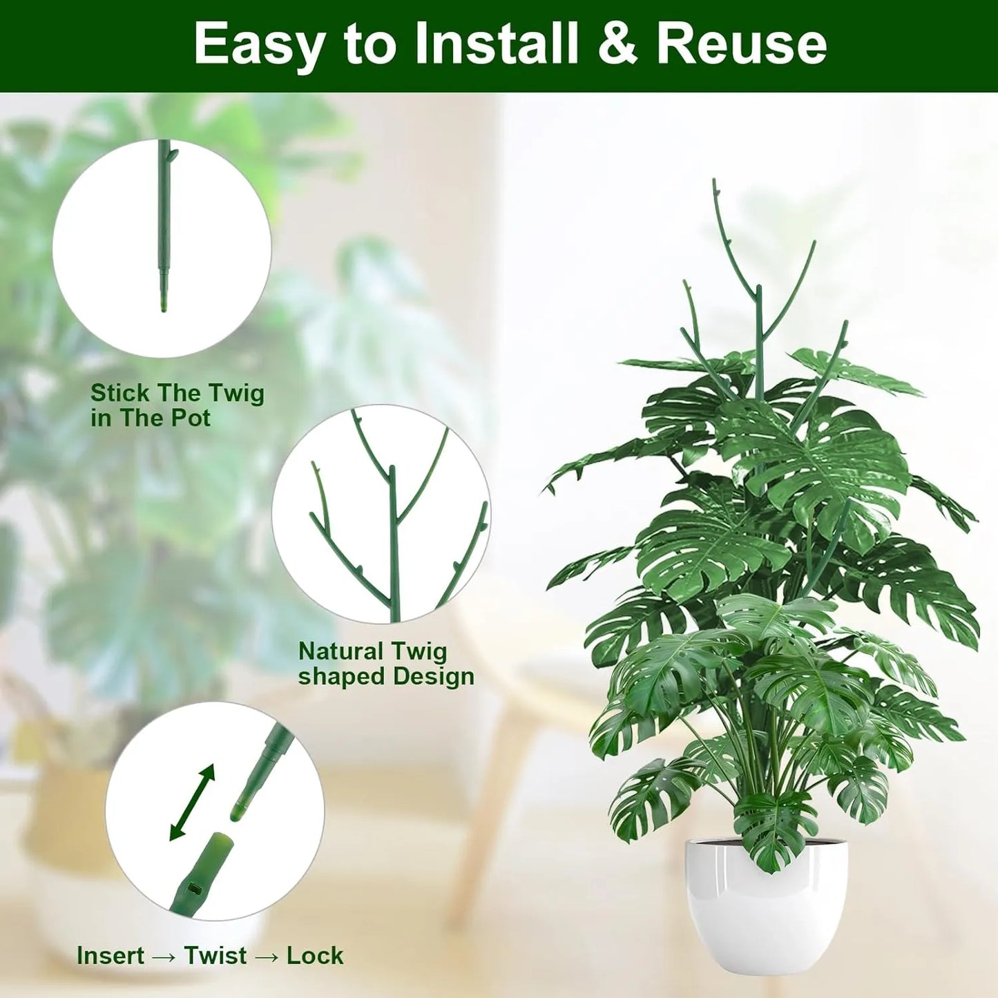 🔥Adjustable Plant Support Stakes – Easy Climbing Support for Indoor & Outdoor Plants