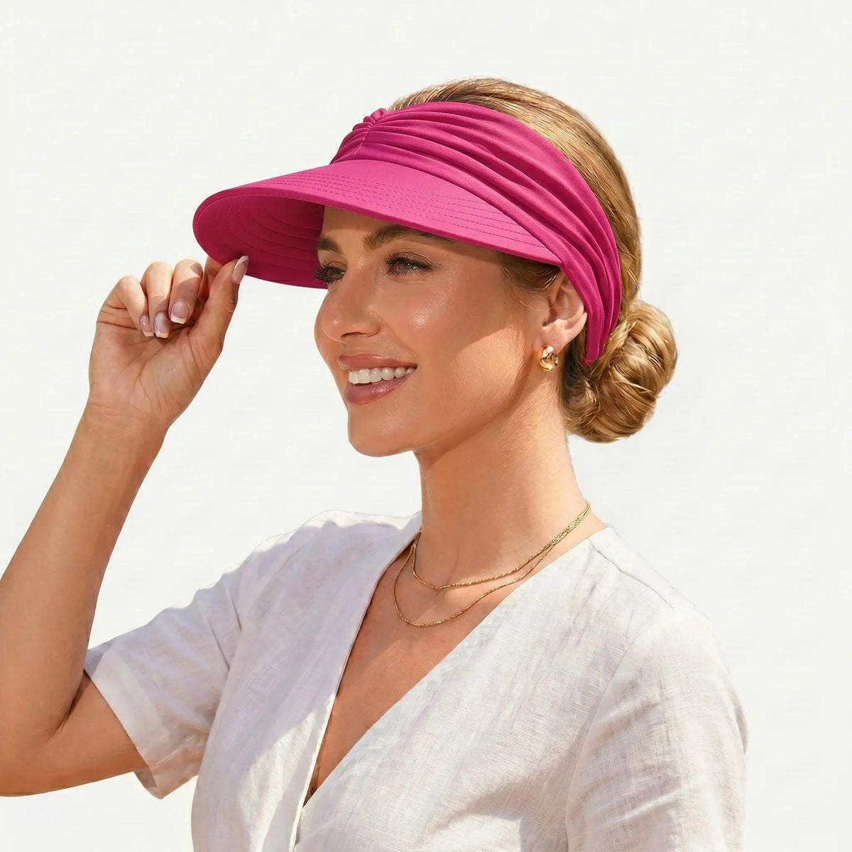 UPF 50+ Sun Visor Ponytail Hat