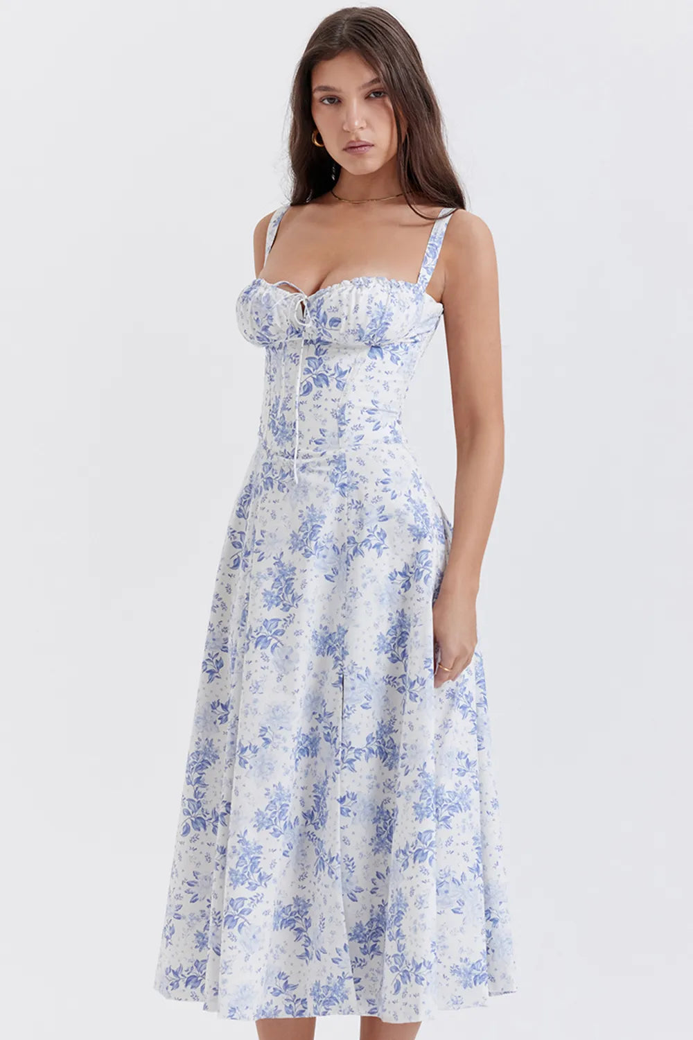 PRINT BUSTIER SUNDRESS