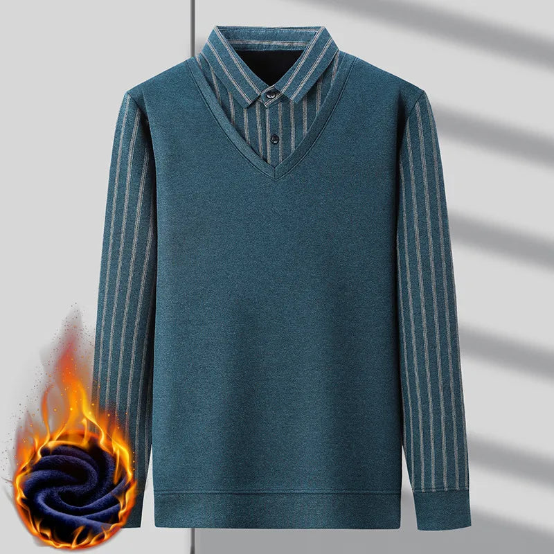 🔥 Fake Two Pieces  Knitted Pullover
