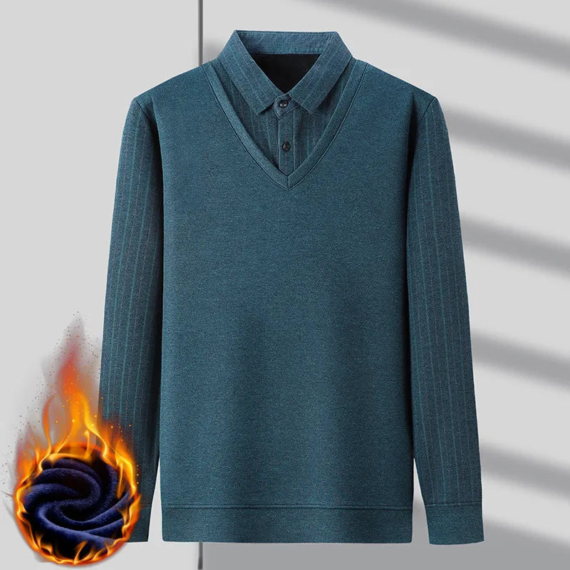 🔥 Fake Two Pieces  Knitted Pullover