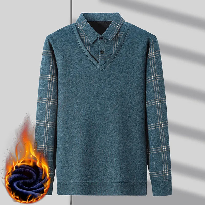 🔥 Fake Two Pieces  Knitted Pullover