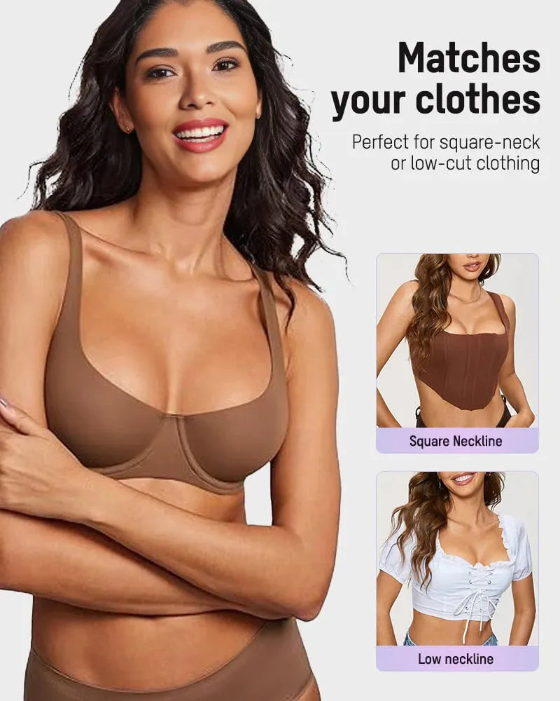 Underwire Support Seamless Balconette Bra