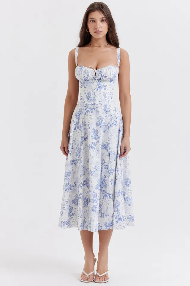 PRINT BUSTIER SUNDRESS