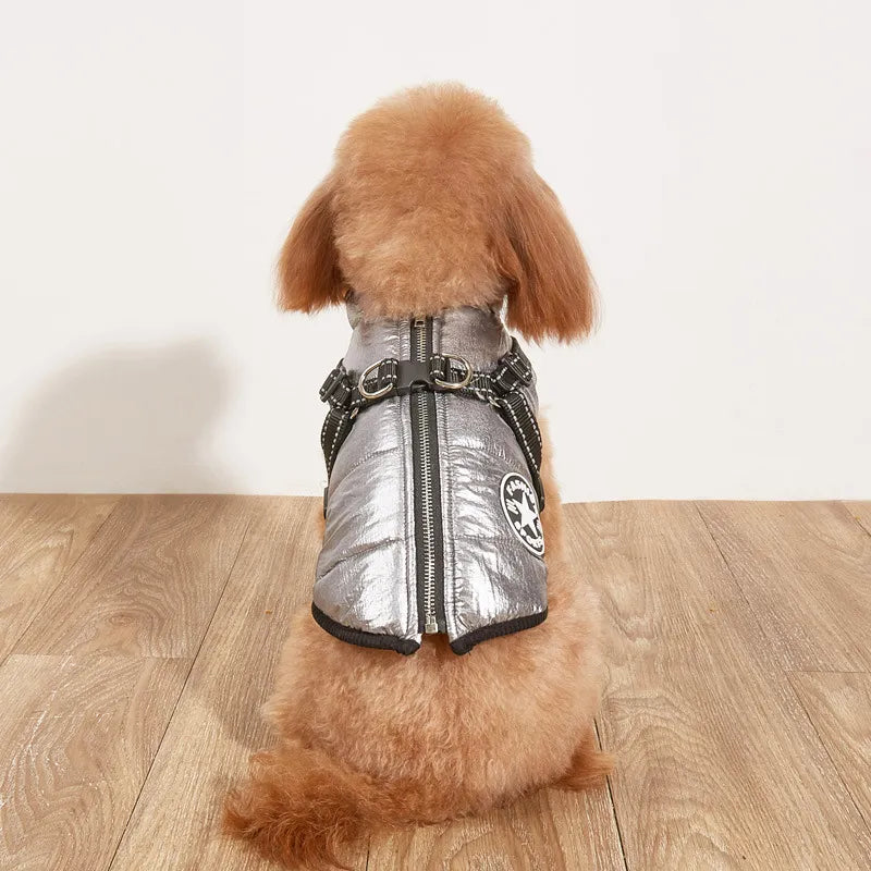 Waterproof Winter Dog Jacket with Built-in Harness