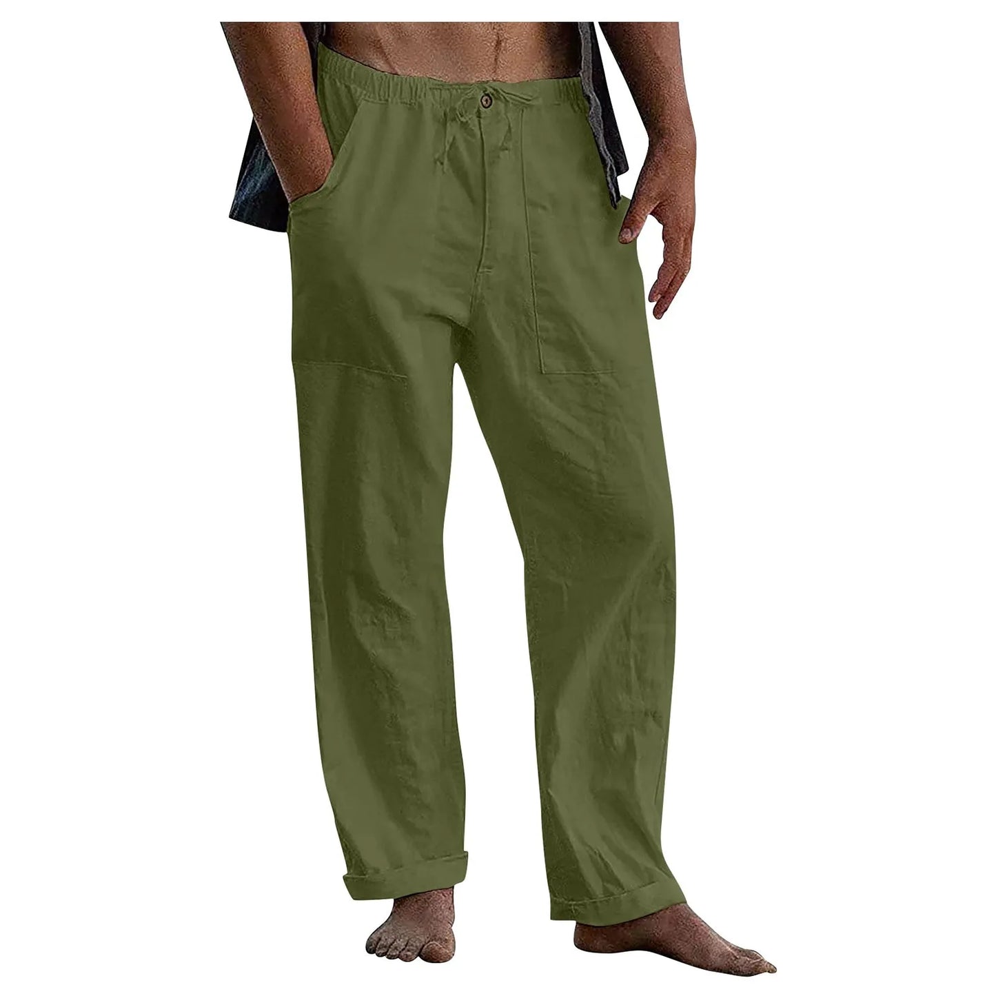 🔥Men's linen beach casual loose-fitting pants