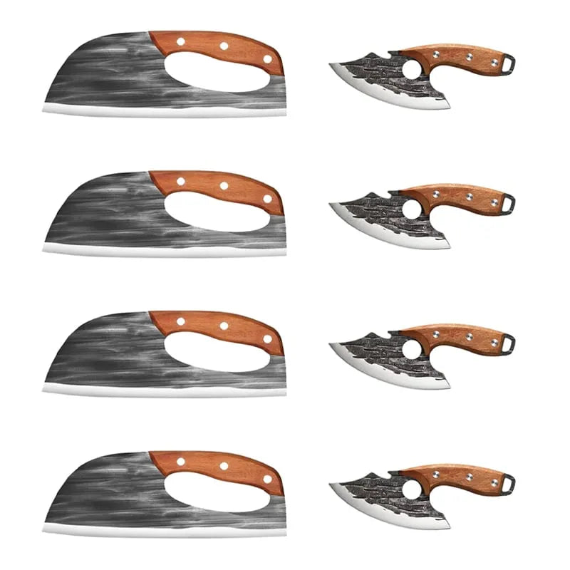Premium Hand-Forged Chef's Knife & Cleaver Set