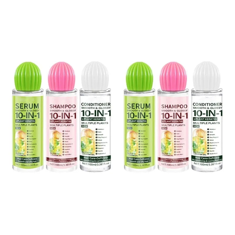 Shampoo, Conditioner & Hair Serum Set